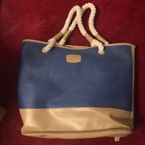 JM New York nautical Beach tote with cooler